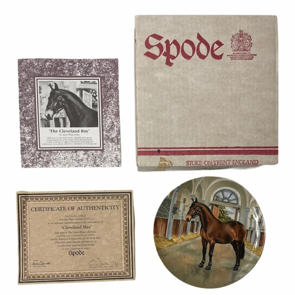 Vintage Spode Horse Collectors Plate Cleveland Bay Western Equestrian Decor